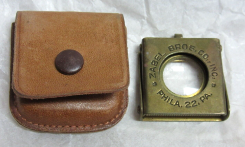 Vintage ZABEL BROS CO Brass Folding Magnifying Glass Loupe Germany in Case