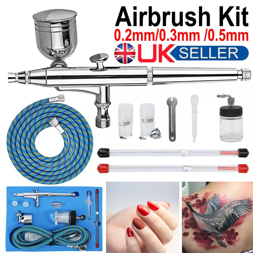 Dual Action Air Brush Spray Gun Airbrush Kit Art Paint Crafts 0.2