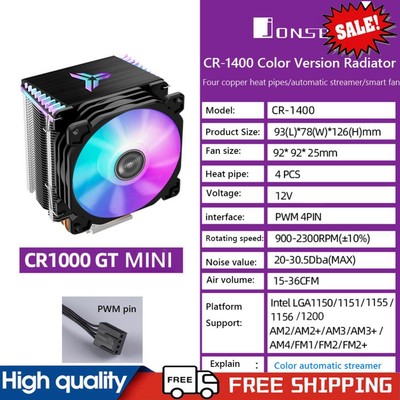 JONSBO 92mm Lüfter PWM 4 Pin CPU Cooling Radiator CPU Cooling für AMD/Intel
