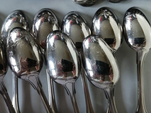 VENDOME SET Christofle Silver-plate Table Dinner Forks Spoons Knives FLATWARE - Picture 23 of 24