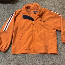 Nautica Boys Vintage Bomber Windbreaker Jacket Orange Size M 10/12 Outdoor