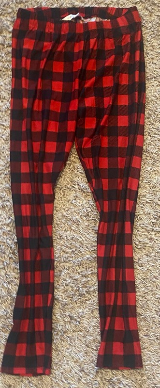 Red and Black Buffalo Plaid Leggings Size M