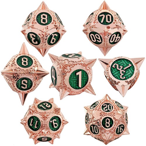 Metall RPG 7 Würfel Set Polyedrisch Rollenspiel Würfelzeit DND DSA 13 Farben - Picture 23 of 27
