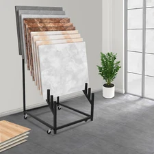 12-tier Metal Porcelain Tile Display Rack Slotted Plate Flooring Standing Shelf