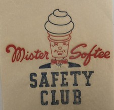 Original Vintage Mister Softee Safety Club Iron On Transfer