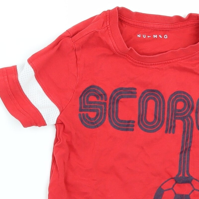 Nutmeg Boys Red Cotton blend T-Shirt Size 5-6 Years image 8