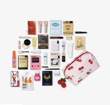 Assorted Beauty Makeup  Skincare Mixed Lot Travel/Sample Sizes w/ Cosmetic Bag