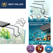 2 Pcs Aquarium Light Riser for Rimmed/Rimless Tanks, 3 inch Width, Metal Holder