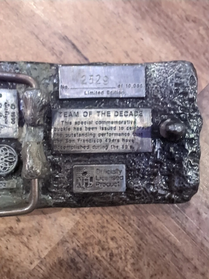 Hebilla de cinturón vintage del equipo de la década de los 49ers de San Francisco para hombre -2.529/10.000 Foto 4 de 4