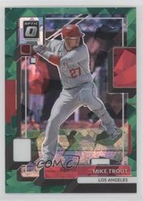 2022 Panini Donruss Optic Green Cracked Ice Prizm 5/7 Mike Trout #157 0m4q