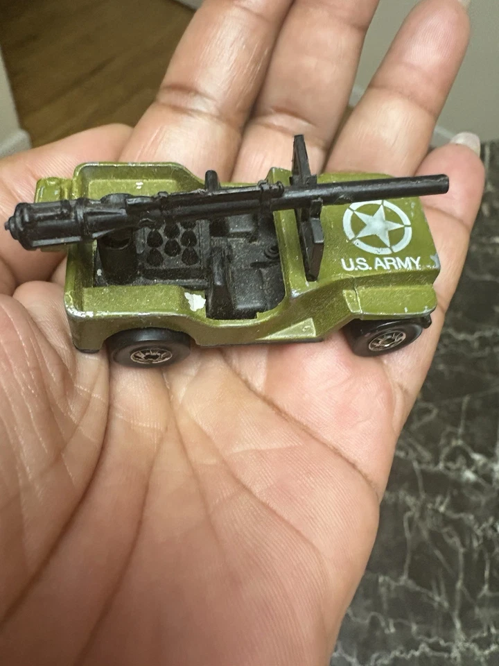 ¡Jeep pistolero del ejército de Estados Unidos Hot Wheels 1970 de colección con cañón de pistola!  Foto 4 de 4