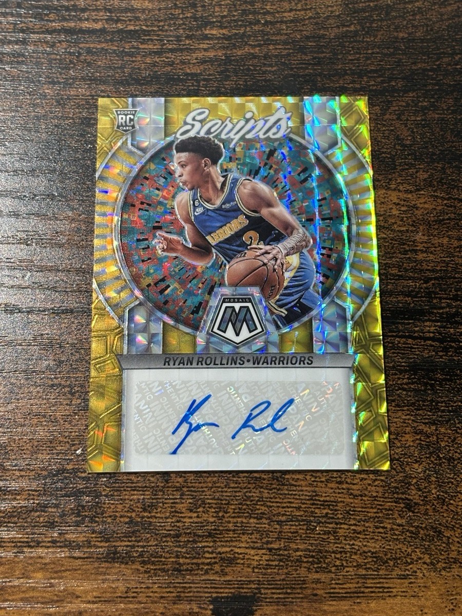 2022-23 Panini Mosaic Ryan Rollins Scripts Gold Prizm Auto Rookie 