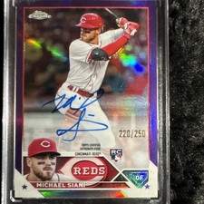 Michael Siani 2023 Topps Chrome Puple Refractor Auto RC 220/250 #RA-MSI MLB Reds