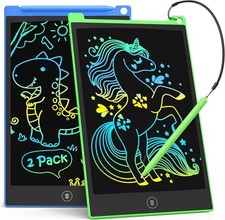TECJOE 2 Pack LCD Writing Tablet, 10 Inch Colorful Doodle Board Drawing Tablet f