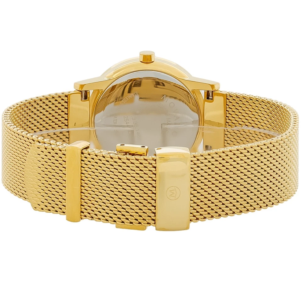 Reloj de cuarzo suizo Movado Museum clásico para mujer tono dorado PVD acero inoxidable 0607627 Foto 3 de 4