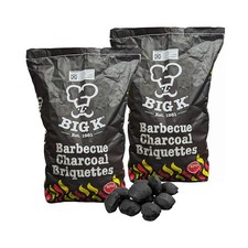 Big K Charcoal Briquettes Bags for BBQ Grill - Pack of  2 x 10kg