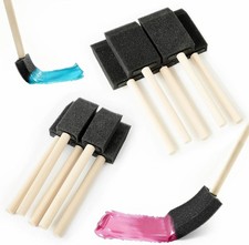 12 Pcs Foam Paint Brushes Set, 1" 1.5", for Painting, Staining, Varnish