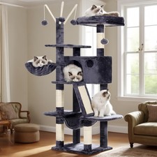 Cat Tree, 53 inch Cat Tower for Indoor Cats, Cat House with Padded Platform B...