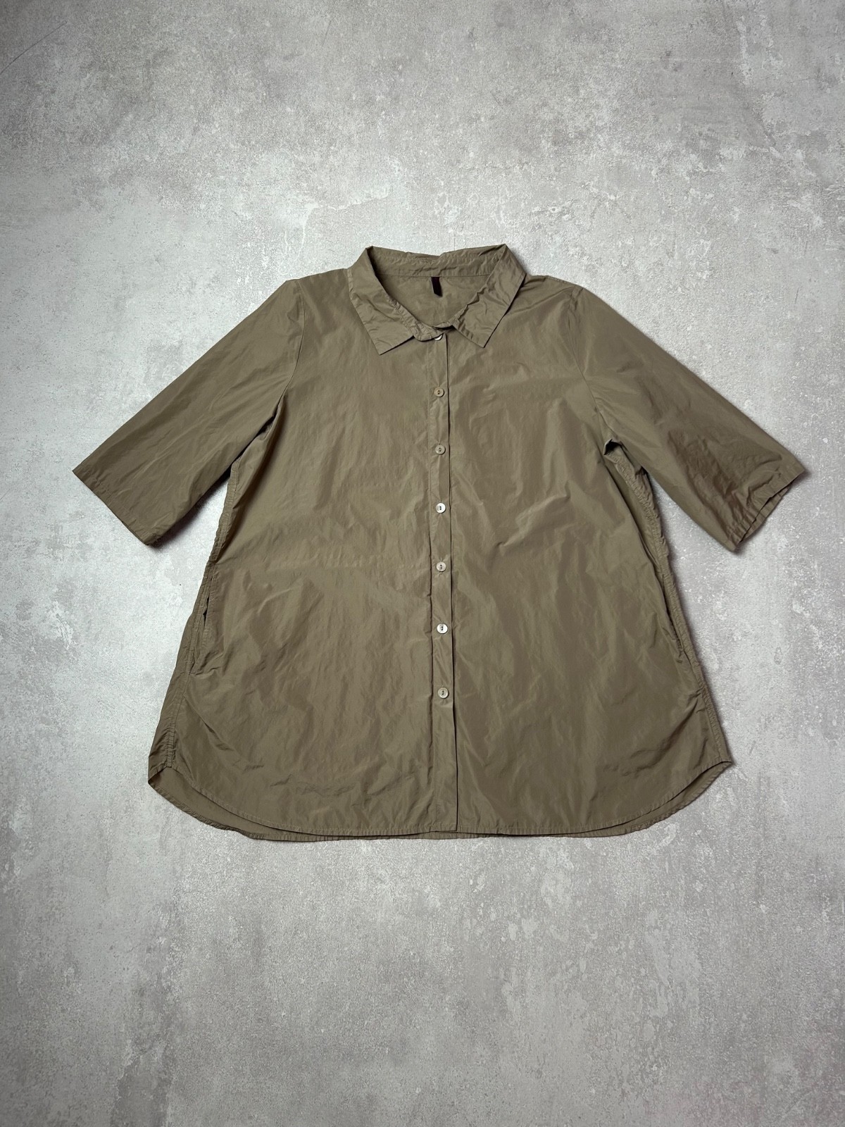 HOVMAN Katharina Müller-Lenz Beige Tunic Shirt Dress Size L/XL Made in Germany