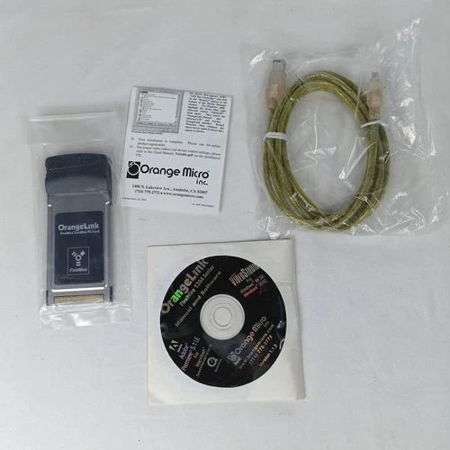 Orange Micro OrangeLink 2-Port Firewire CardBus PC Card W/ Cable & Software