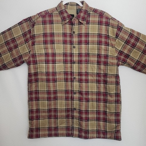 VTG Thomson Shirtmakers Mens Plaid Flannel Quilted Shacket Chore Shirt Sz Large