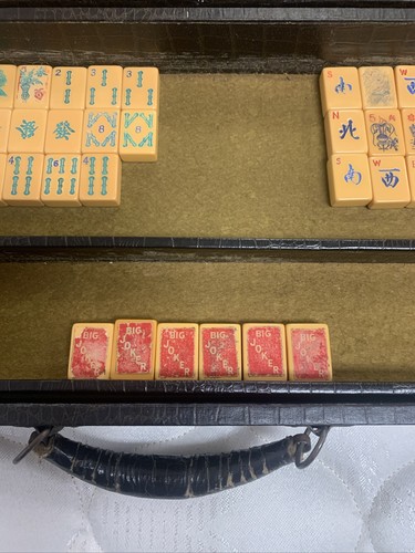 Vintage ROTTGAMES Majong MAH JONG Bakelite Set 152 Pieces 5 Trays Case Dice - Picture 3 of 22
