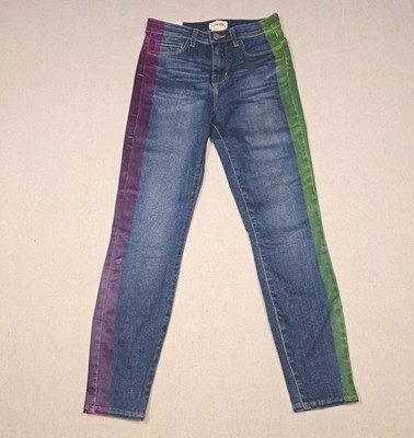 L'agence Jeans Womens Size 26 Margot High-rise Skinny Side Stripe Stretch