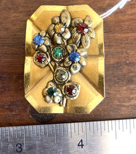 Bouquet of Flowers Colorful Rhinestone Brooch Pin