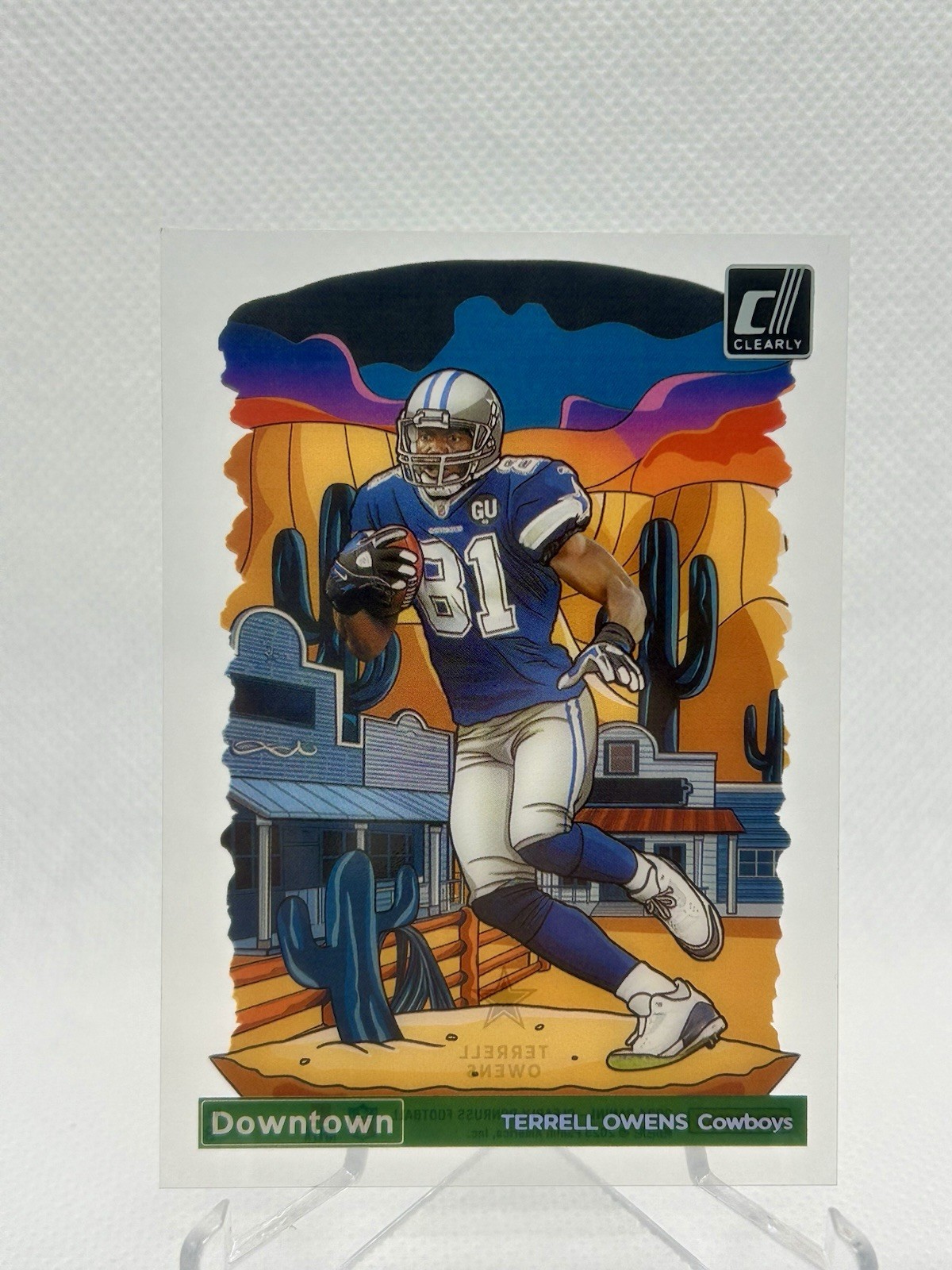 2024 Panini Clearly Donruss Downtown #8 Terrell Owens Cowboys Football Case Hit