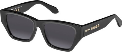 QUAY No Apologies Unisex Square Polarized Sunglasses Gloss Black 55 mm 10 OPTION