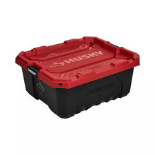 19 Gal. Pro Grip Storage Tote in Black with Red Lid