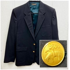 Brooks Brothers Blazer Boys 18R Navy Wool Gold Button Sport Coat Prep Jacket Vtg