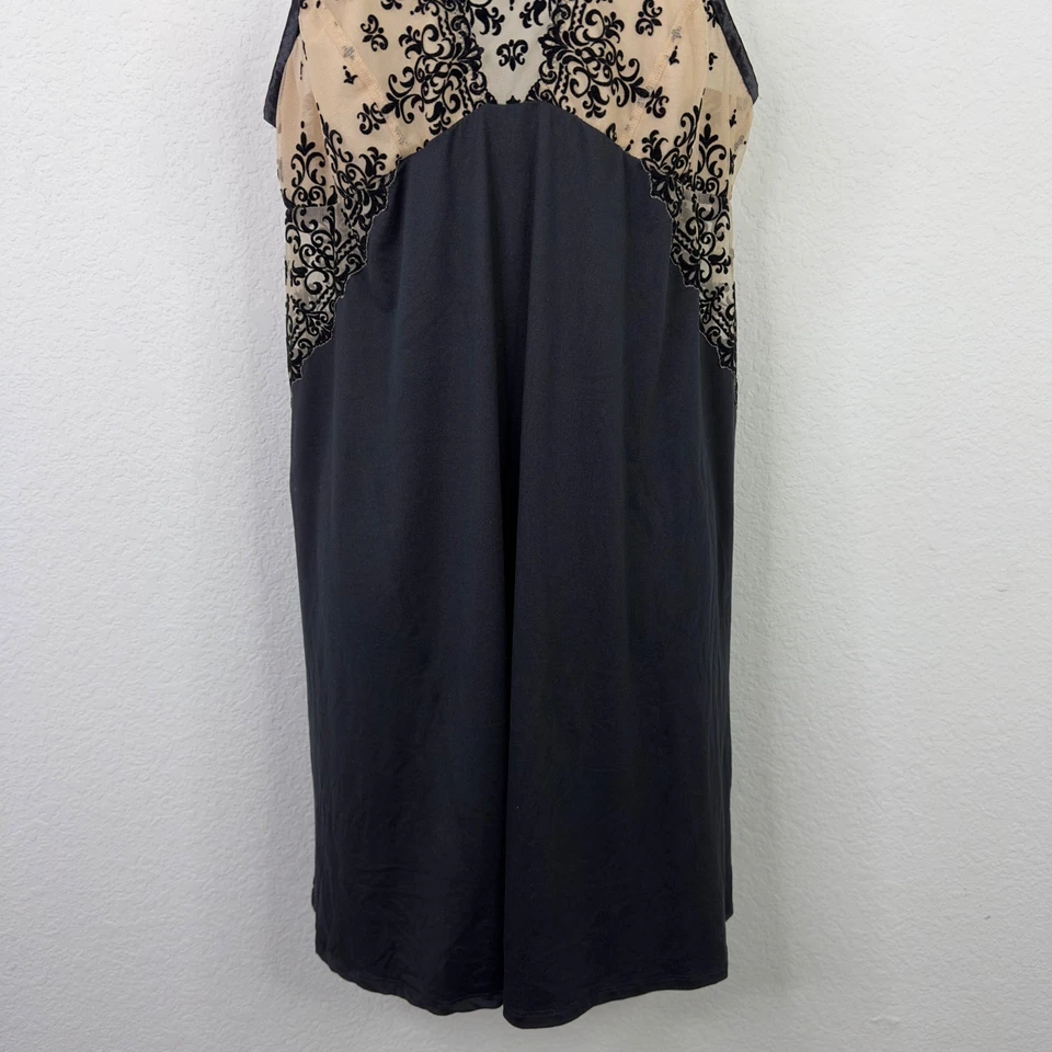 Camisón Soma Mujer XL Negro Beige Encaje Lencería Sin Mangas Romántico Boudoir Femenino Foto 4 de 4