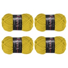 4PCS Crocheting Yarn, Lemon Yellow 4Ply Acrylic Yarn 100g, 219Yards