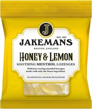 Jakemans Honey & Lemon 73g - Pack of 12 - Soothing Menthol Lozenges - Suitable