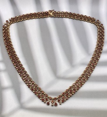 Edelsteine Collier Citrin Steine 925 Silber Vergoldet Kette Schmuck Damen Lang