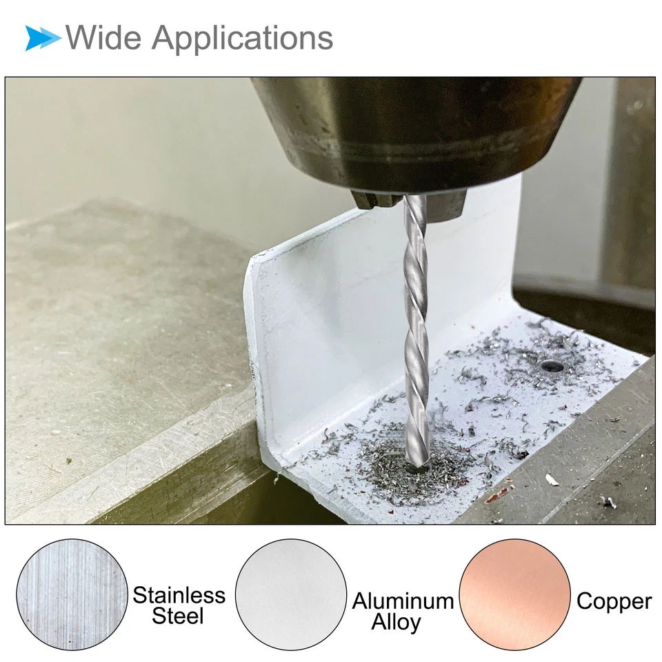 2pcs Extension High Speed Steel Straight Jobber Drill Bits 5.5mm Dia 300mm Long - Image 3 of 4