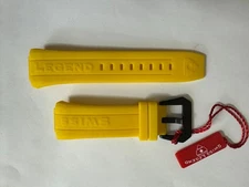 Man's Swiss Legend Trimix Silicone/Rubber Yellow watch band strap