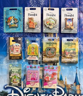 Disney Movie Anniversary Collectible Pin ~Alice~Bambi~Jungle Book etc NEW U PICK