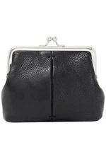 American Leather Co. Wolfe Frame Leather Kisslock Clutch Black