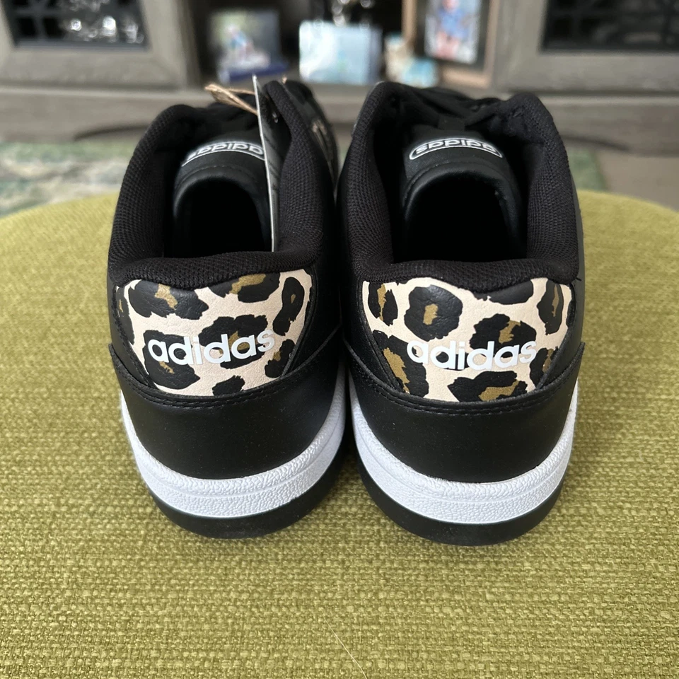 Adidas Mujer Talla 8 1/2 Negro Con Rayas Leopardo Tenis Zapatos Foto 3 de 4
