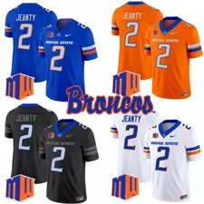 Men's  Boise State Ashton #2 Jeanty All Stitched Jersey White/Black/Blue/Orange