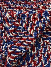 BEAUTIFUL NEW HANDMADE CROCHET BABY BLANKET/AFGHAN PATRIOTIC VARIEGATED