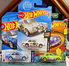 HOT WHEELS '70 FORD ESCORT RS1600 - LOT OF 3 VERSIONS - SMOKIN'!!!