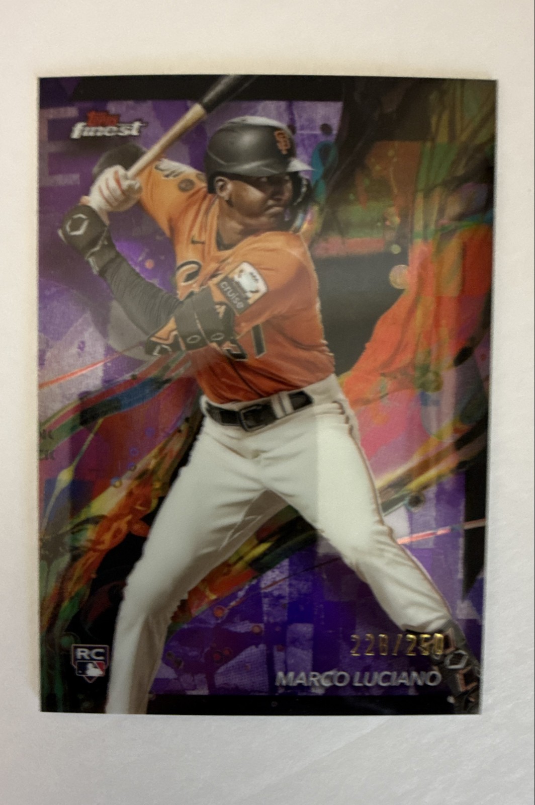 2024 Topps Finest - Common Marco Luciano #42 Purple Refractor /250 (RC)