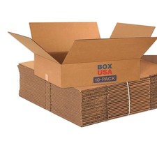 BOX USA 24x20x6 Flat Corrugated Boxes, Flat, 24L x 20W 24" x 20" x 6", Kraft