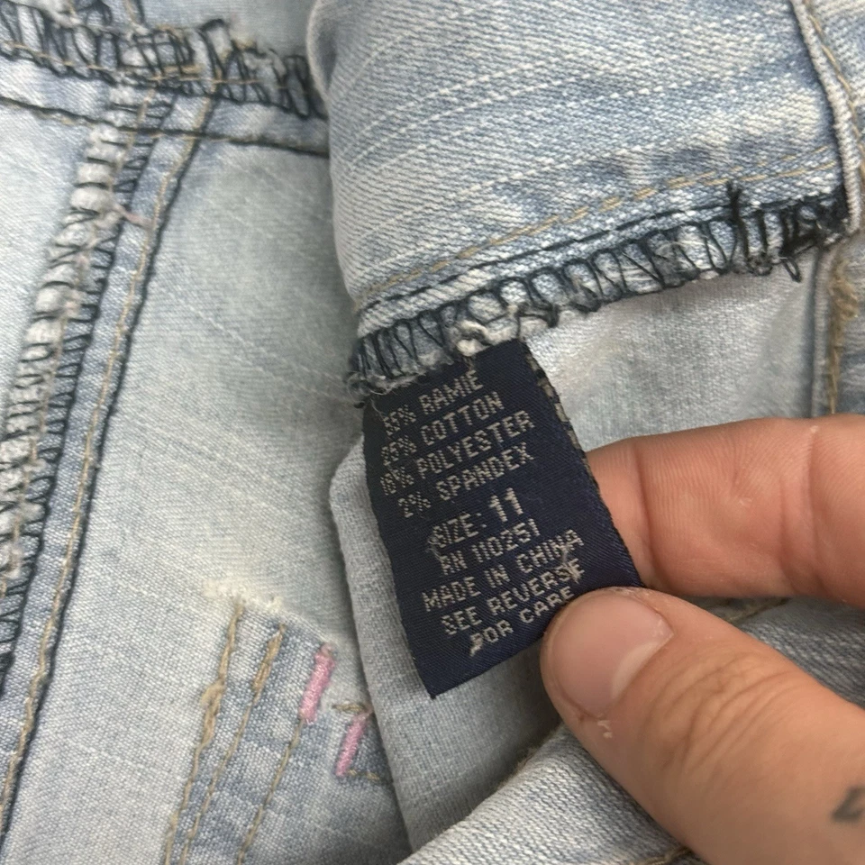 Pantalones Cortos de Jean Angels Denim Y2K De Colección Lavado Ligero Para Mujer Talla 11 Foto 3 de 4