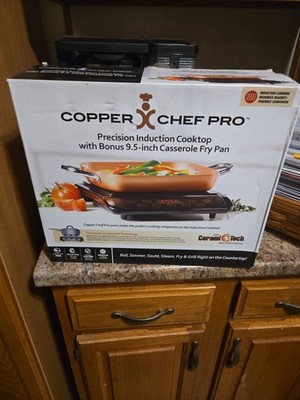 COPPER CHEF XL Induction Cooktop  & 11'' Deep Dish Casserole Pan Fryer - OPEN BOX