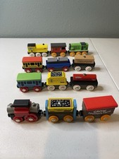 Orbrium Wooden Railway Lot Of 12 Trains Engines Magnetic Thomas Compatible