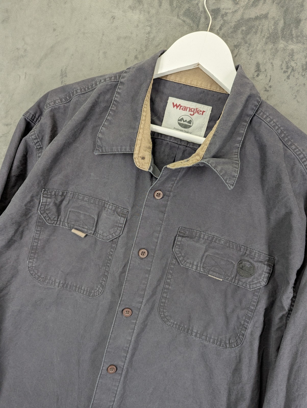 Wrangler Outdoor Series Shirt Sz XL Oversized Fit Mid weight Cotton Long Sleeve image 3